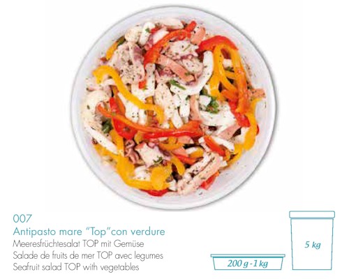 Seafruit salad Top with Vegetables